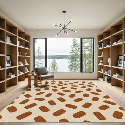 Brown Speckle Backdrop Oval Composition Rug