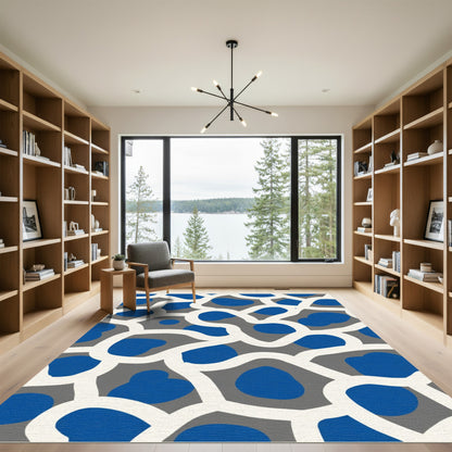 Abstract Blue Organic Cell Rug
