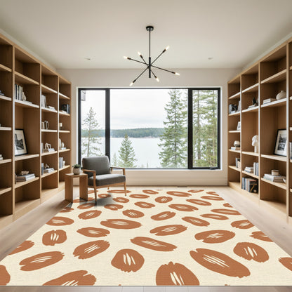 Brown Bean Field Pattern Rug