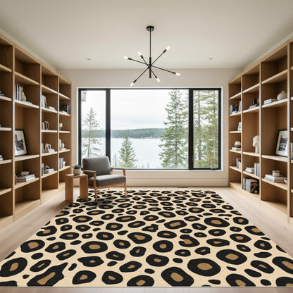 Bold Beige Leopard Spot Rug