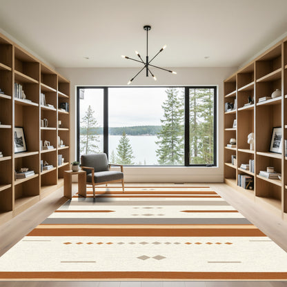 Earthy Stripe Diamond Weave Rug