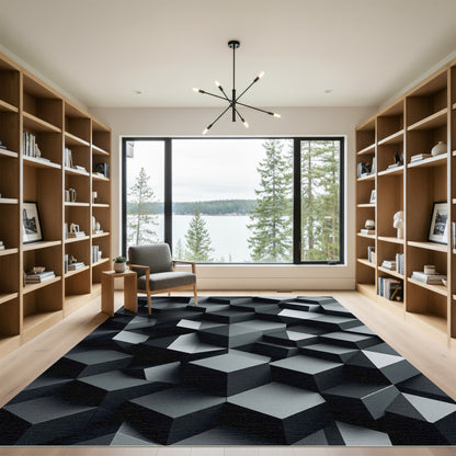 Monochromatic Cubic Illusion Rug