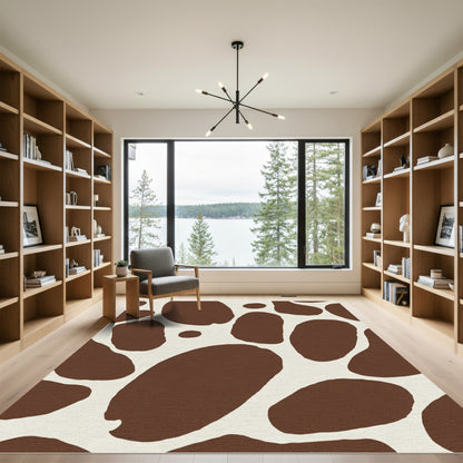 Brown Cream Animal Spots Rug