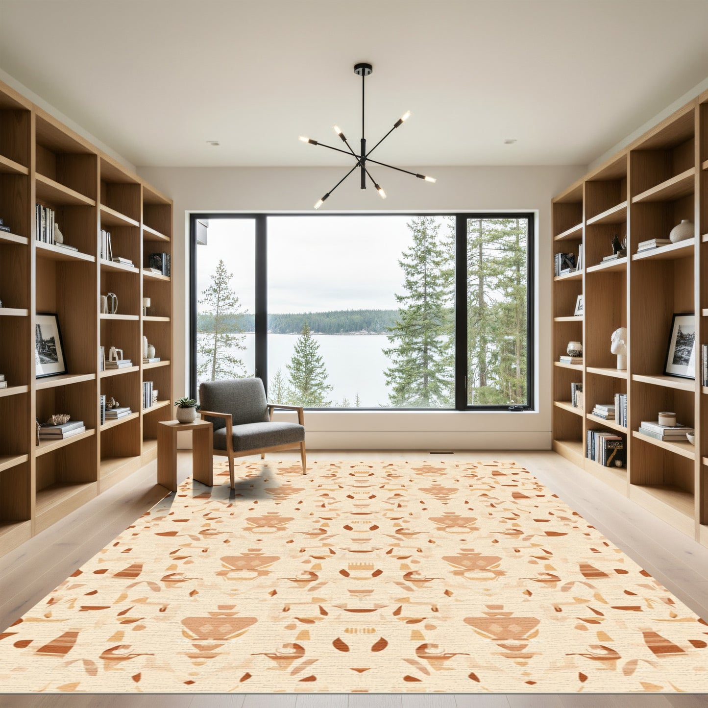 Earthy Geometric Abstract Composition Rug