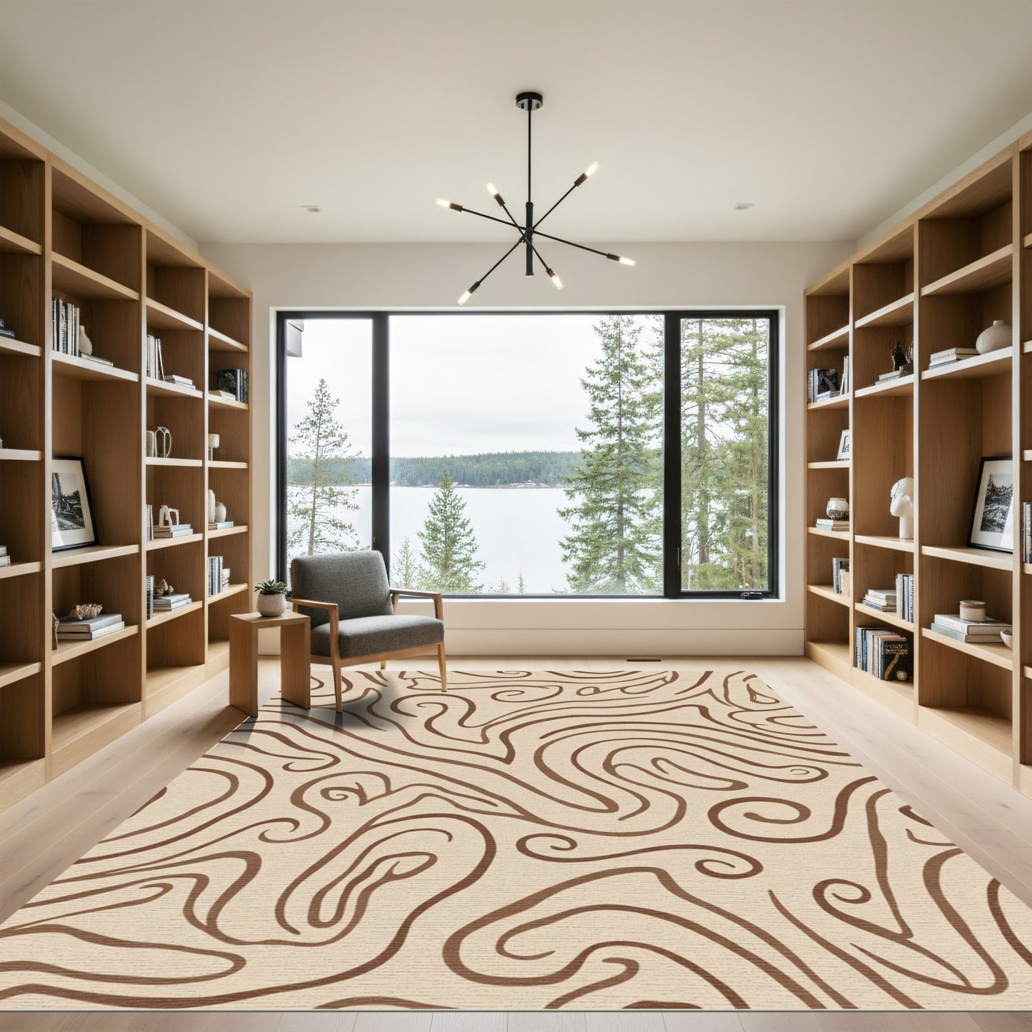 Tawny Wavy Organic Contour Rug