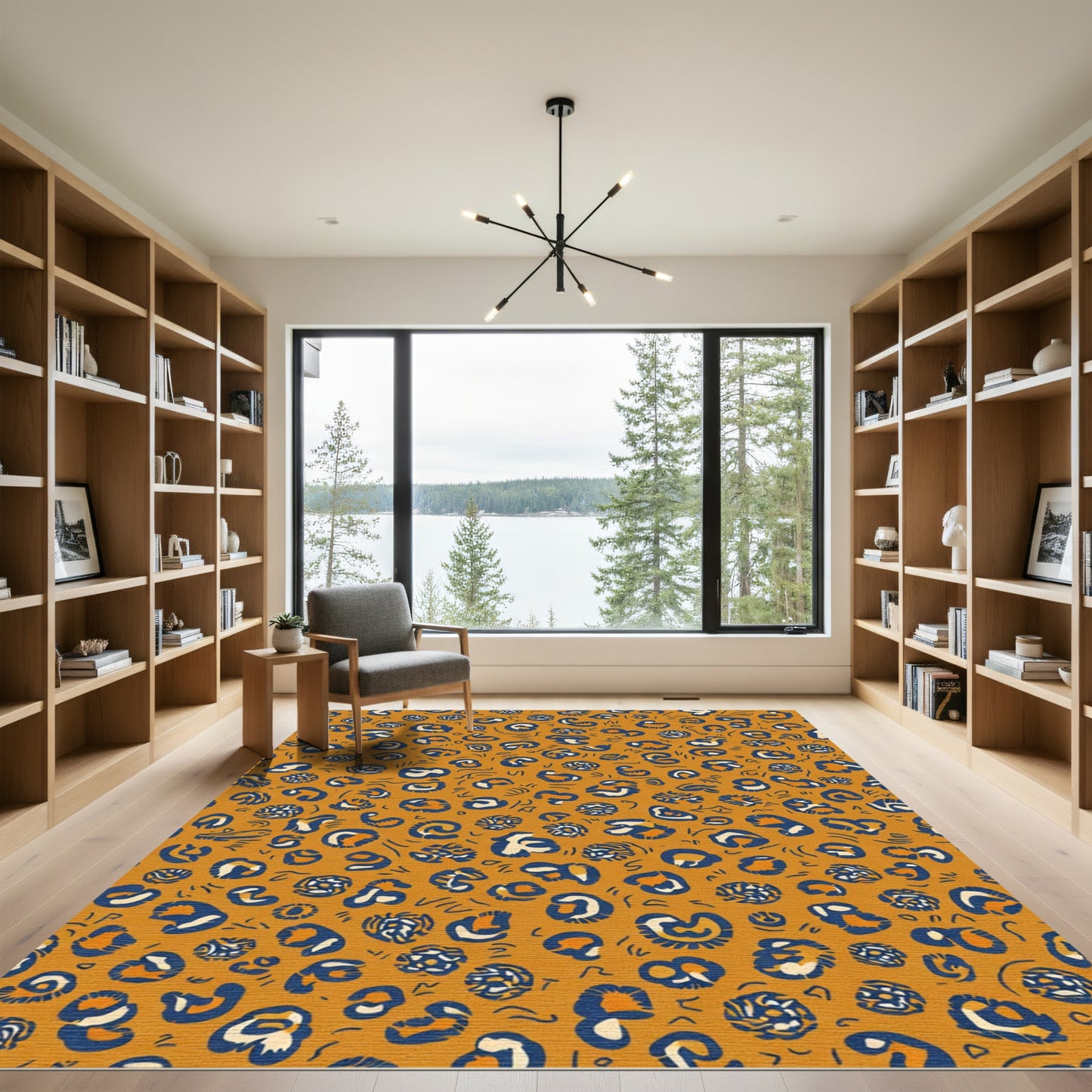 Bold Orange Navy Spots Rug