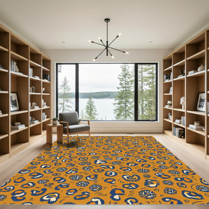 Bold Orange Navy Spots Rug