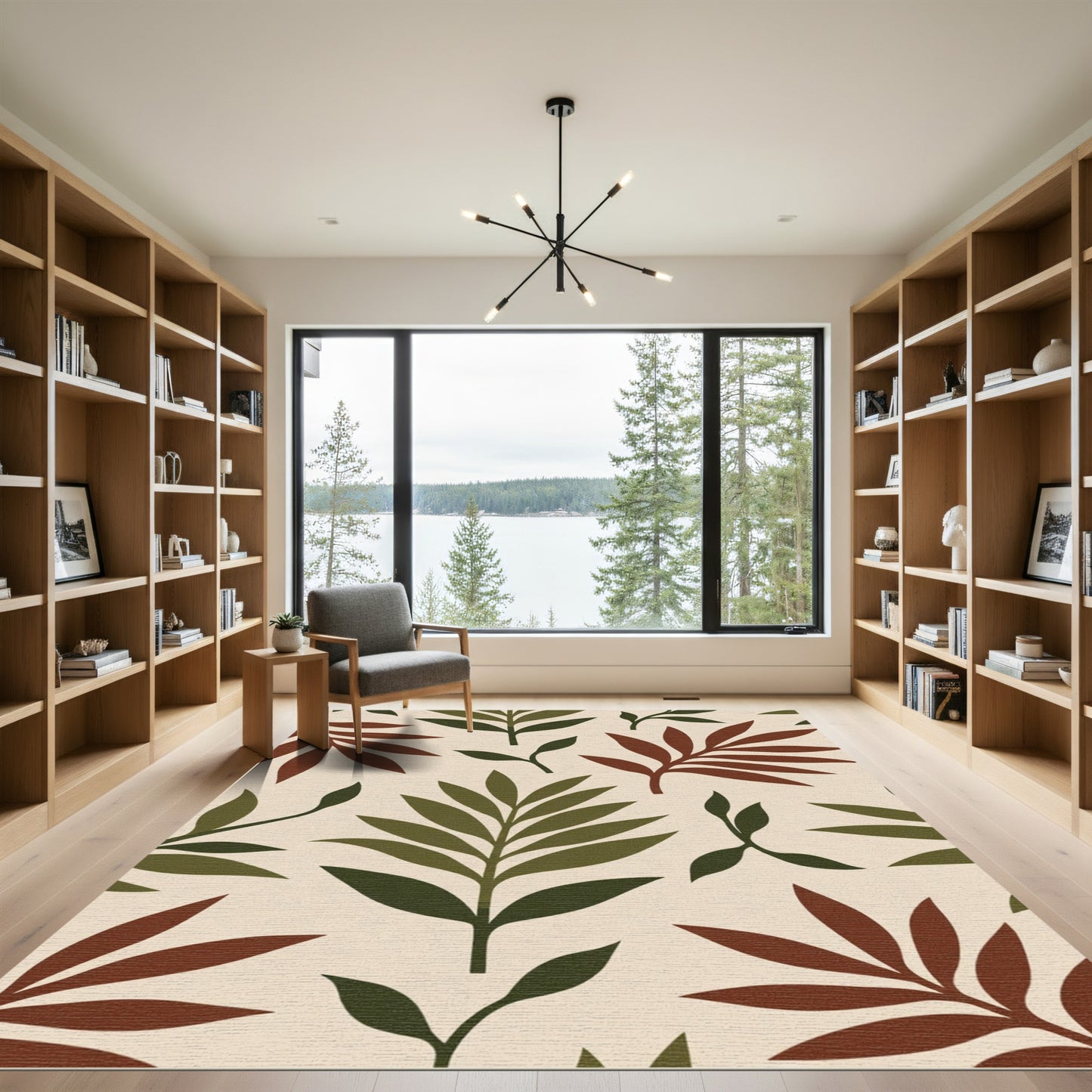 Earthy Leaf Composition Rug
