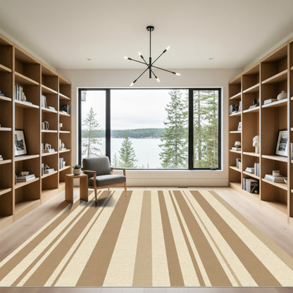 Natural Tones Vertical Stripe Rug