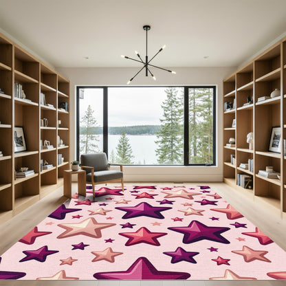 Pink Amethyst Gradient Stars Rug