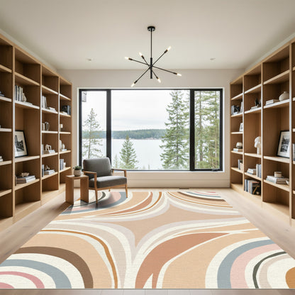 Earthy Tones Soft Swirls Rug