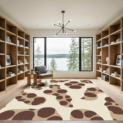 Brown Cream Organic Spots Rug