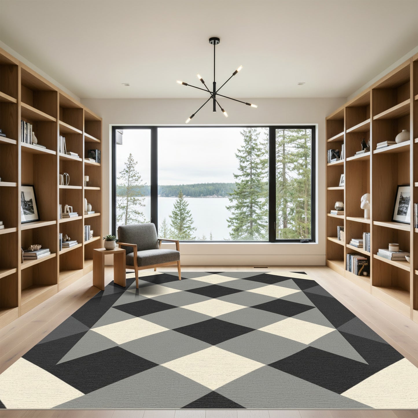 Diamond Checkerboard Geometric Rug