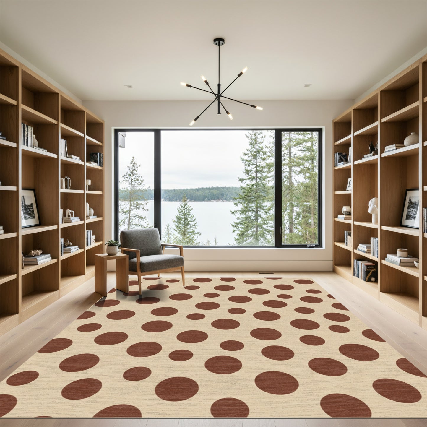 Brown Polka Dot Background Rug