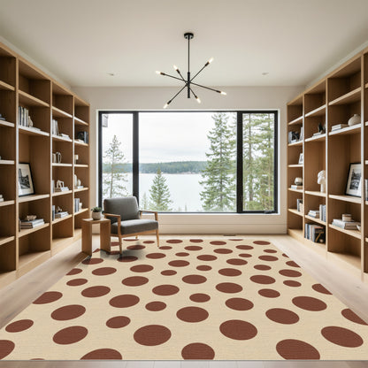 Brown Polka Dot Background Rug