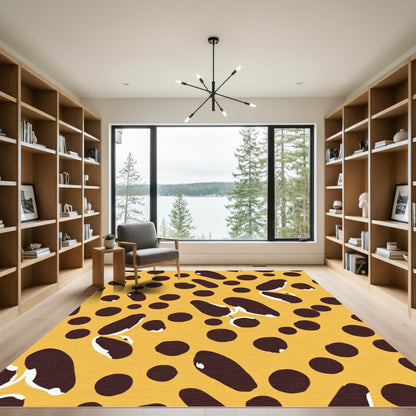 Bold Yellow Brownished Spots Rug