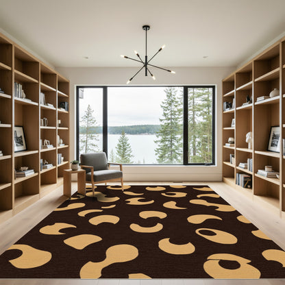 Chic Ochre Organic Shapes Rug