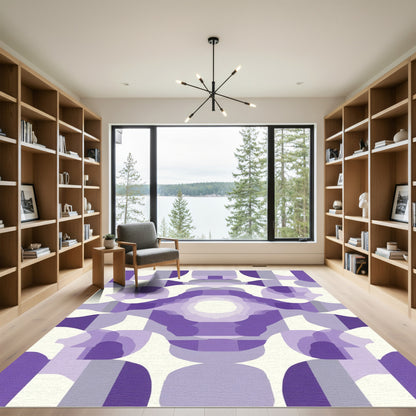 Amethyst Layered Geometric Abstract Rug