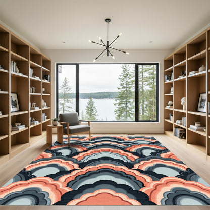 Coral Gray Arching Cloud Rug