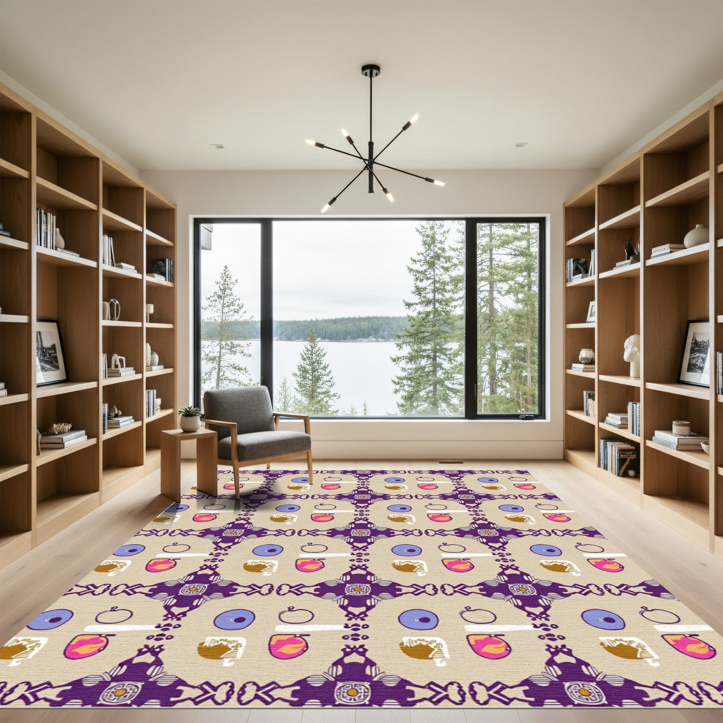 Purple Tribal Geometric Medallion Rug