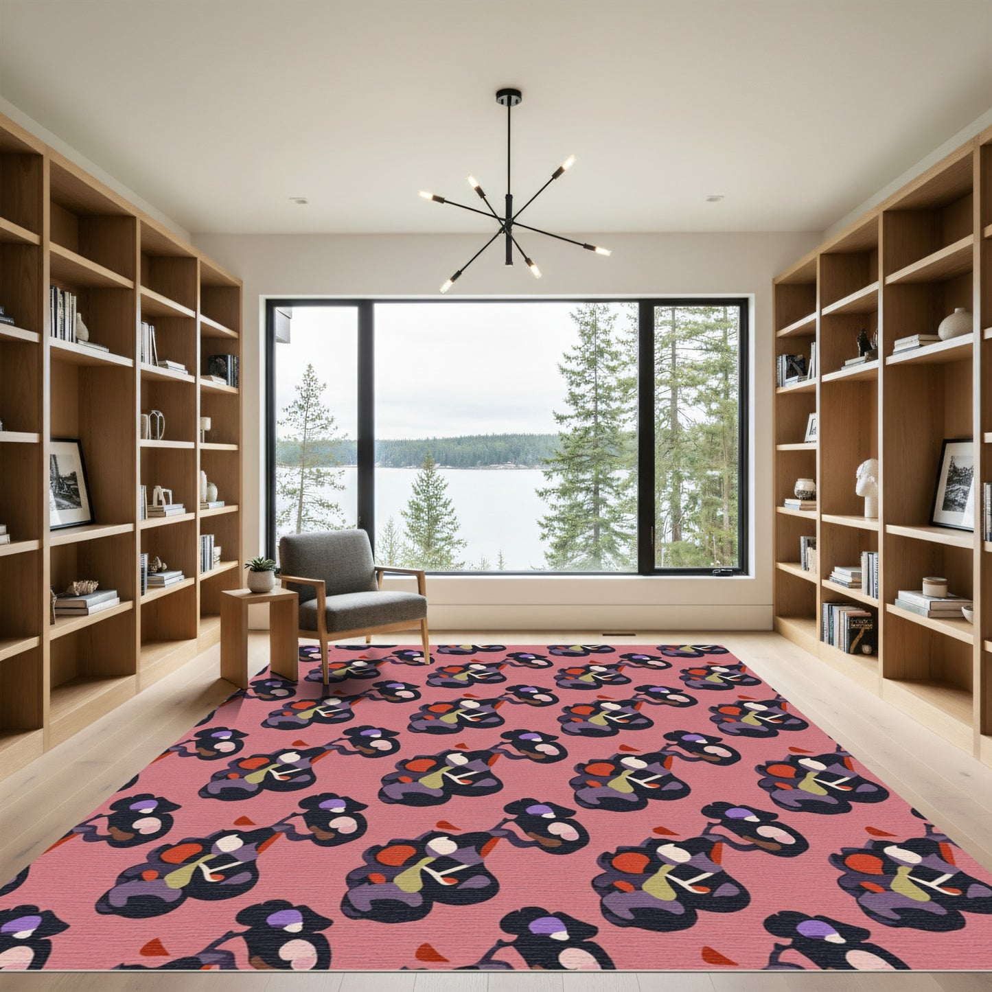 Whimsical Amorphous Floral Cluster Rug