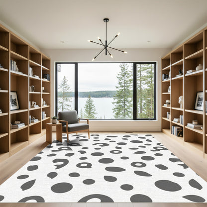 Monochromatic Dalmatian Spots Abstraction Rug