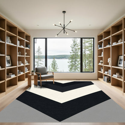 Monochromatic Chevron Geometric Statement Rug
