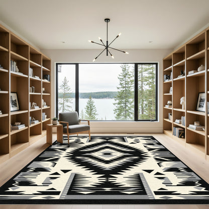 Monochromatic Geometric Southwestern Diamond Rug