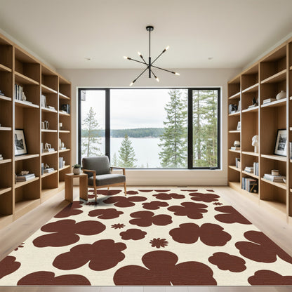 Brown Clover Blossom Field Rug