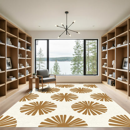 Warm Bronze Fan Medallion Rug