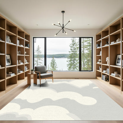 Soft Gray Nimbus Cloudscape Rug