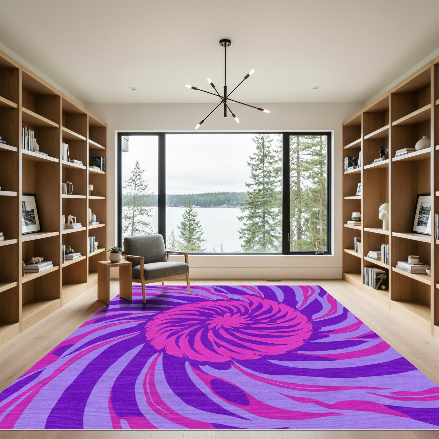 Vibrant Pink Purple Swirl Rug