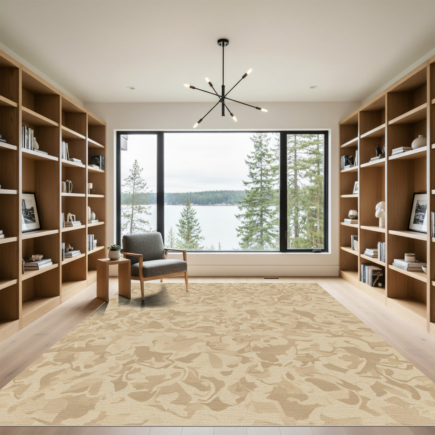 Earthy Tone Swirl Abstract Rug