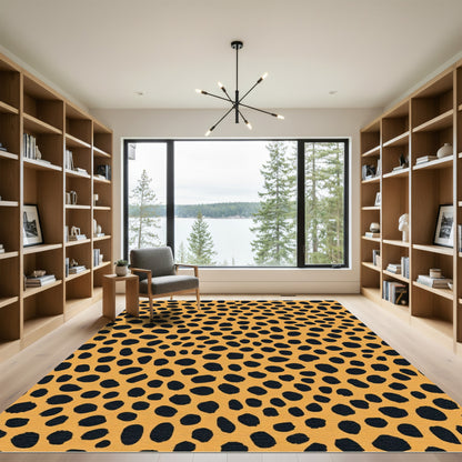 Amber Black Spotted Animal Print Rug