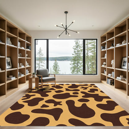 Brown Spots on Tan Background Rug