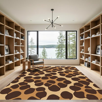 Brown Tan Organic Spots Rug
