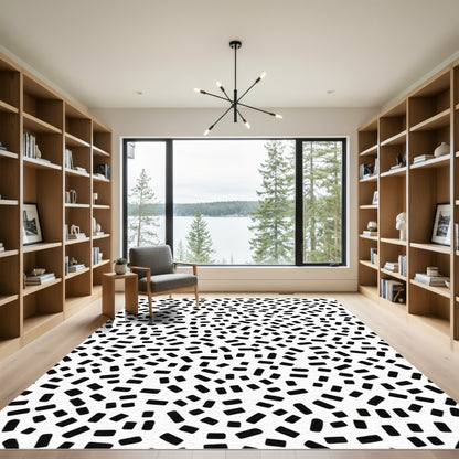 Black White Dash Scatter Rug