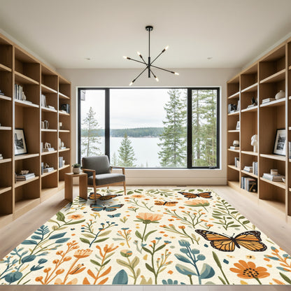Whimsical Garden Butterfly Bloom Rug