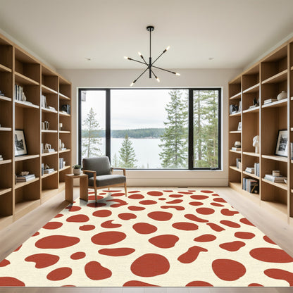 Rustic Red Polka Dot Field Rug