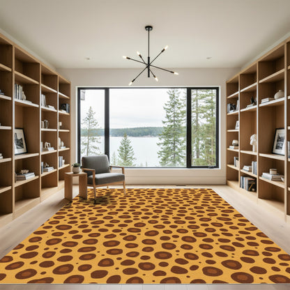 Golden Brown Spotted Wild Cat Hide Rug