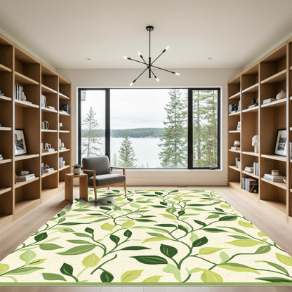 Green Vine Foliage Repeat Rug