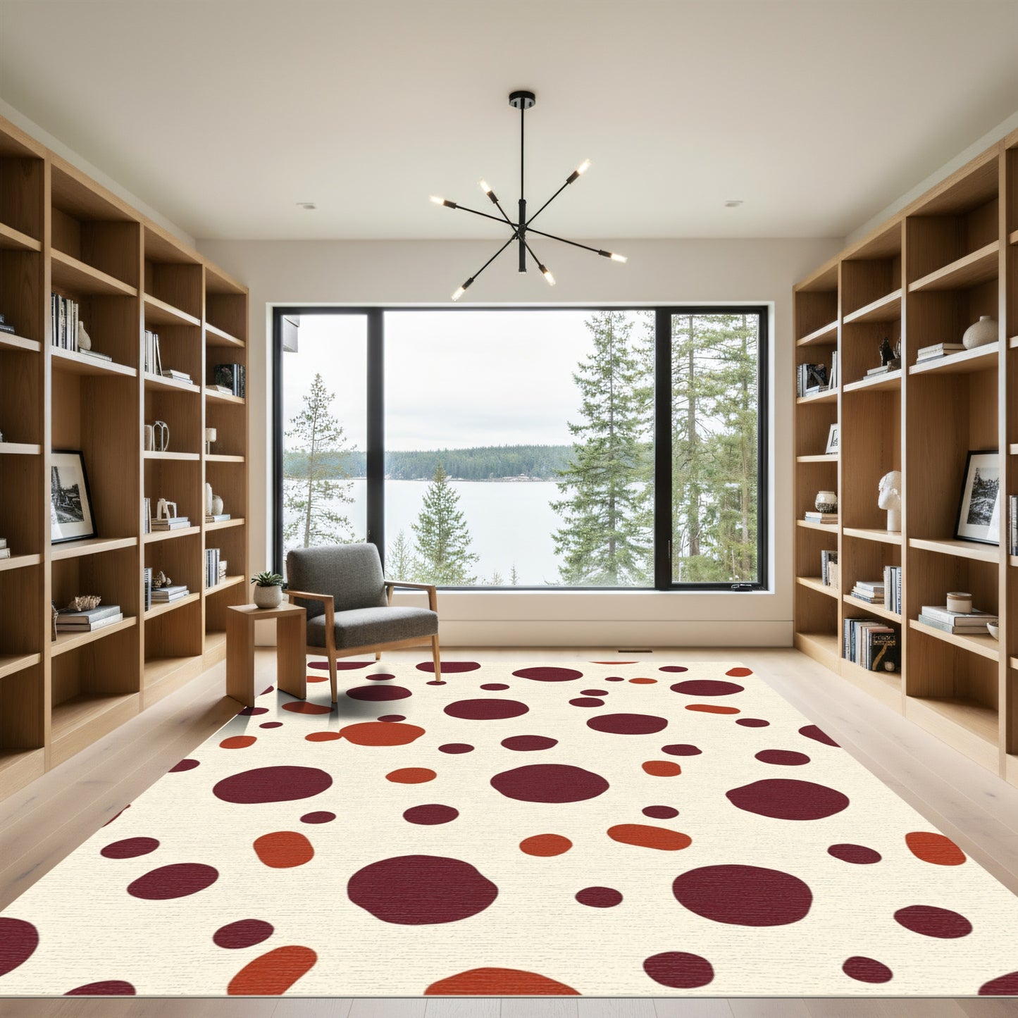 Crimson Tan Speckled Organic Scatter Rug