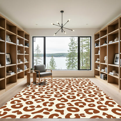 Brown Leopard Spots Pattern Rug