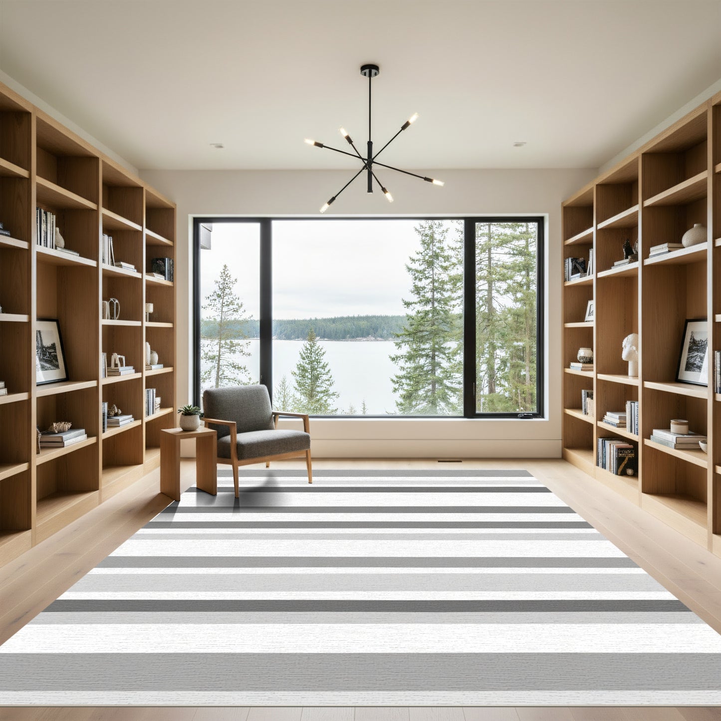 Monochromatic Horizontal Stripe Rug