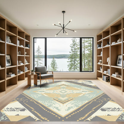 Geometric Boho Diamond Stripe Rug