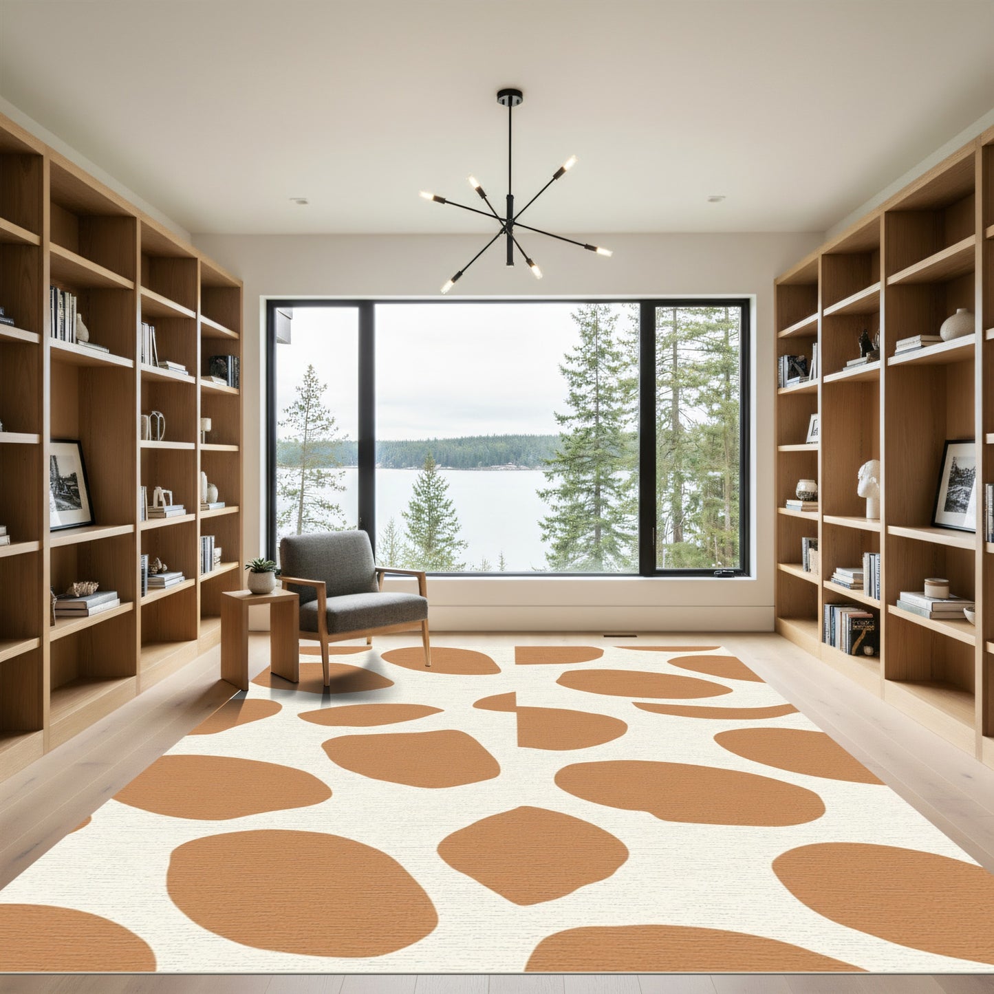 Terra Cotta Spots Organic Shape Rug