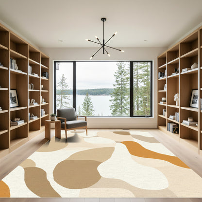 Terracotta Abstract Organic Shapes Rug
