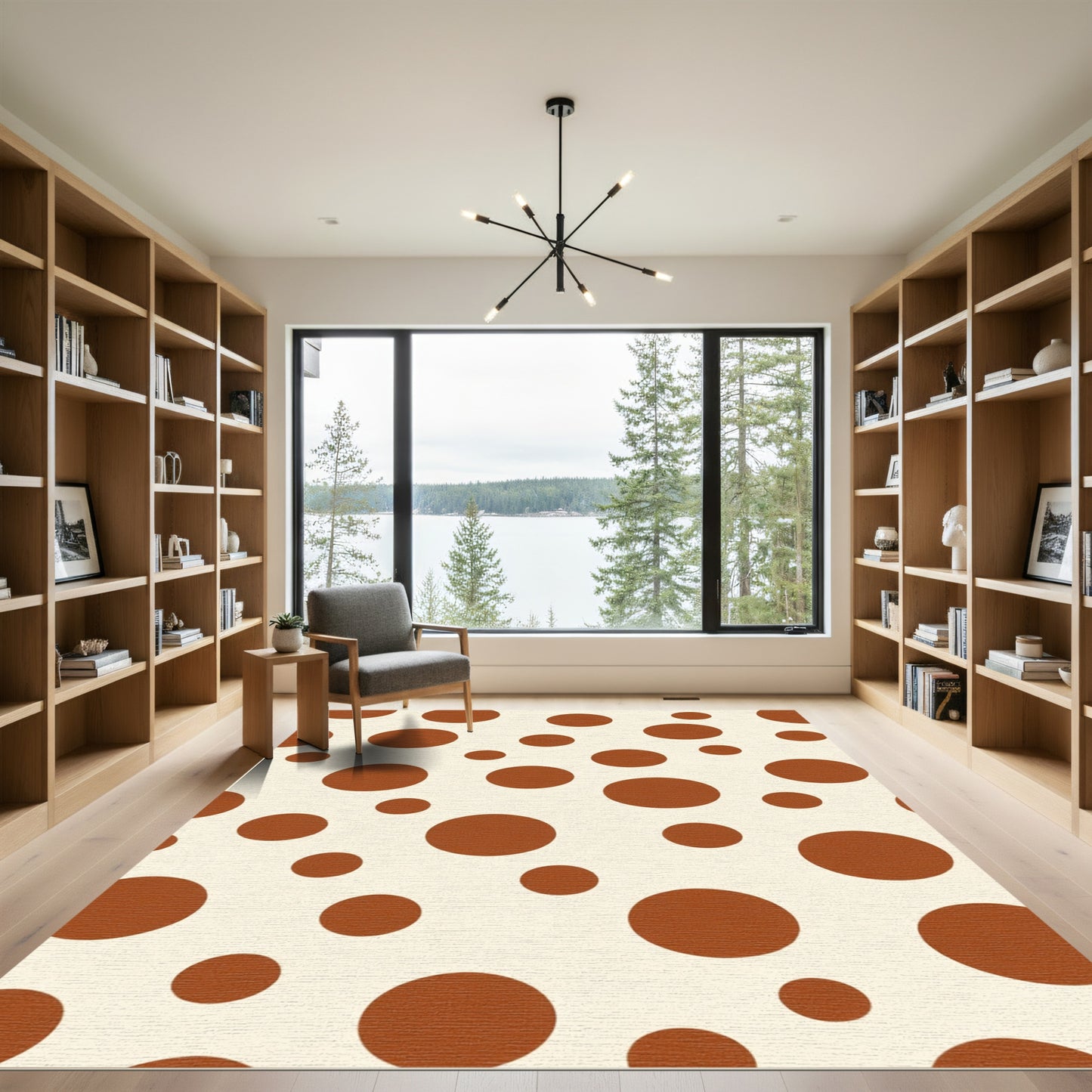 Chic brown polka dot background Rug