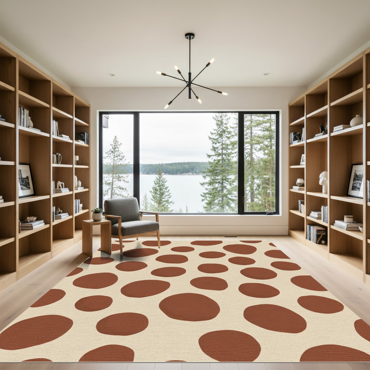 Brown Spotted Abstract Spot Rug