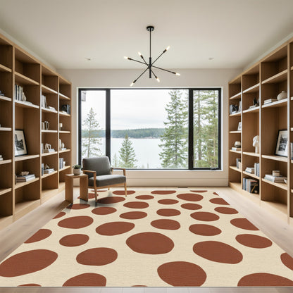Brown Spotted Abstract Spot Rug